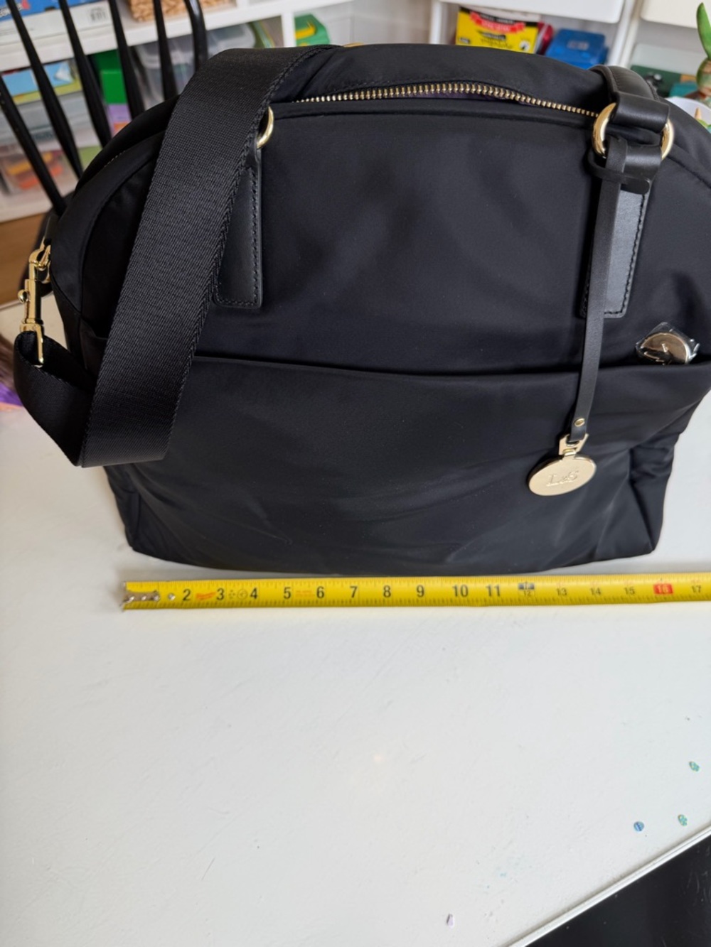 Lo & Sons Medium OG Laptop and Tote Black with Gold Accents - NEVER BEEN USED - Picture 11 of 12